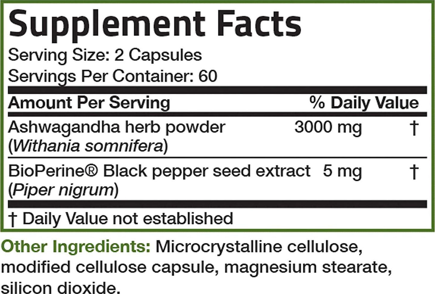 Bronson Ashwagandha Extra Strength 3000 mg per Serving, Stress and Mood Support with BioPerine - Non GMO, 120 Vegetarian Capsules
