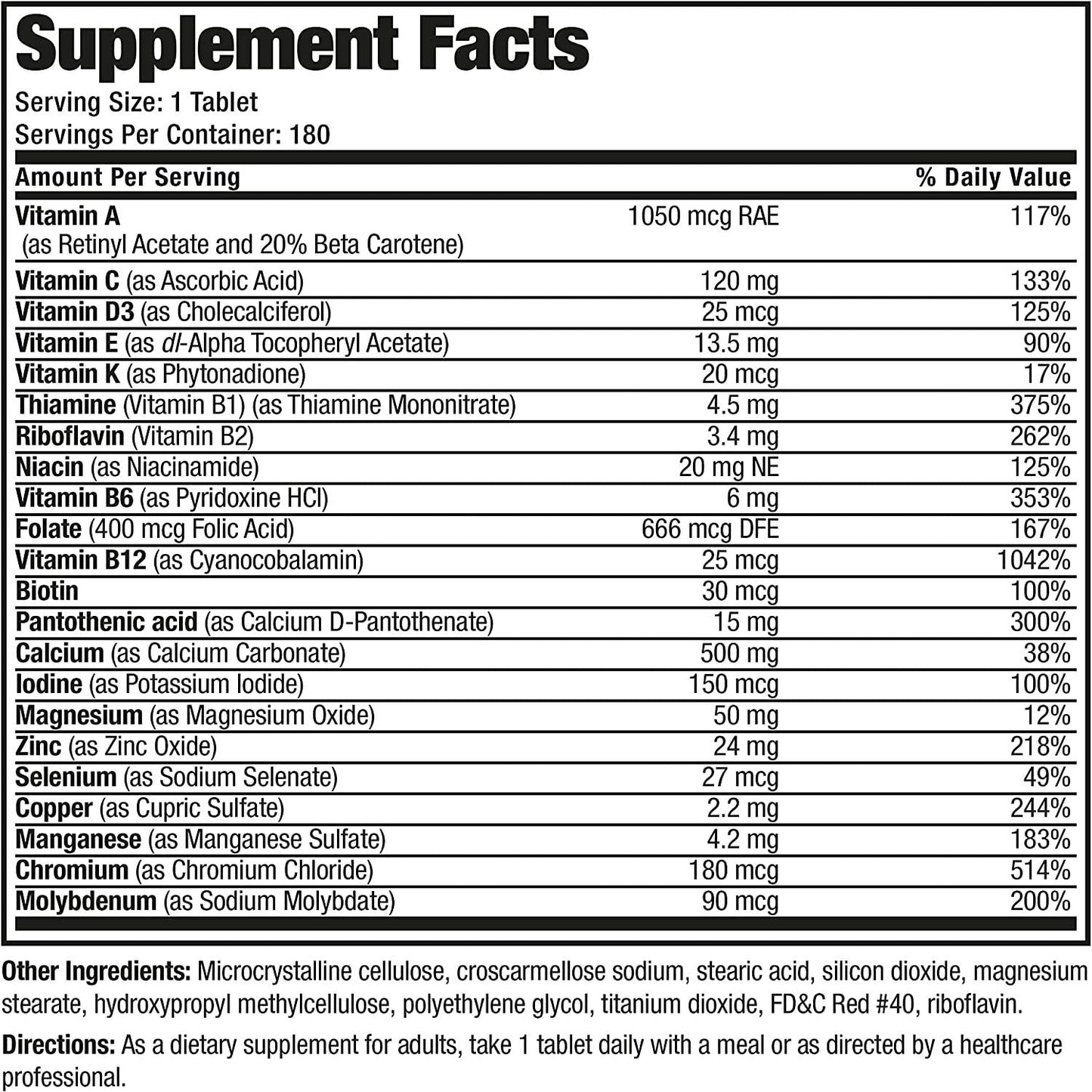 Bronson ONE Daily Womens 50+ Complete Multivitamin Multimineral (180)