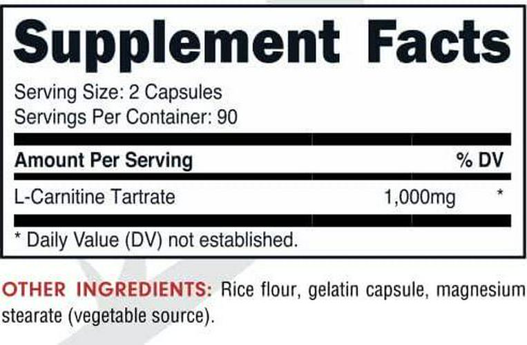 Bucked Up L-Carnitine Tartrate 1000mg, Bucked Up Essentials (90 Servings, 180 Capsules)