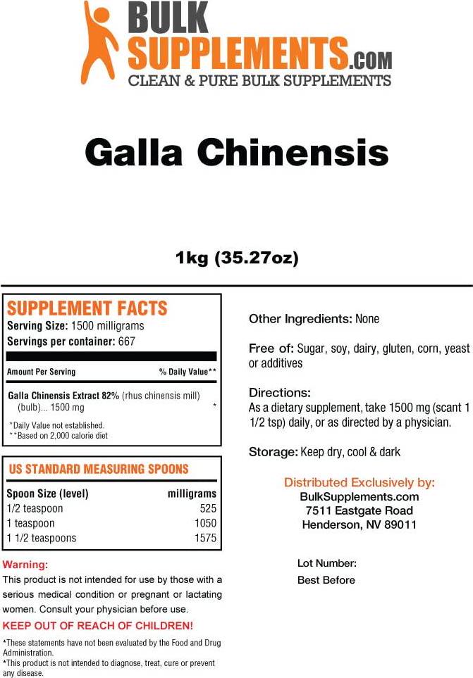 BulkSupplements.com Galla Chinensis Extract Powder (1 Kilogram - 2.2 lbs)