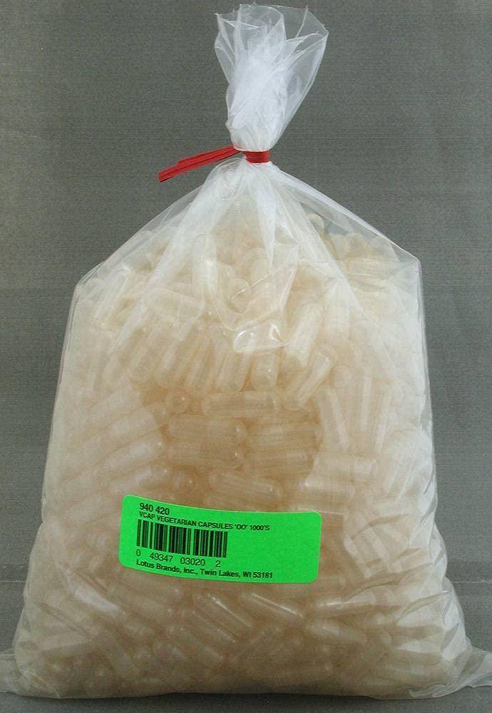 Bulk Herbs Empty O 48gms aprox 500 Caps Empty Gelatin Capsules