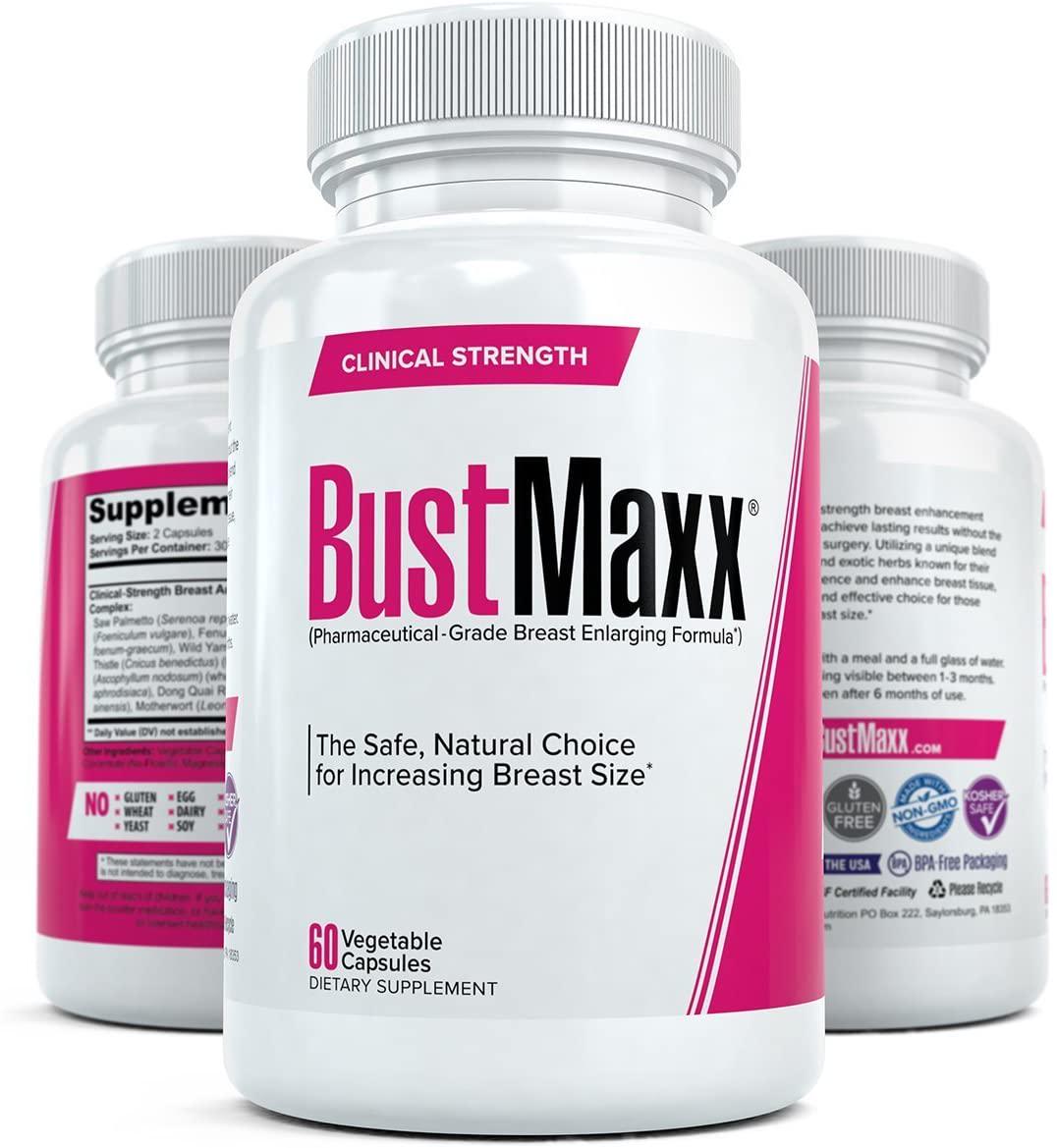 Bustmaxx - All Natural Breast Enhancement and Enlargement Pills (2 Bottles) | Bust Amplification Supplement with Saw Palmetto, Fenugreek and Dong Quai, 120 Count
