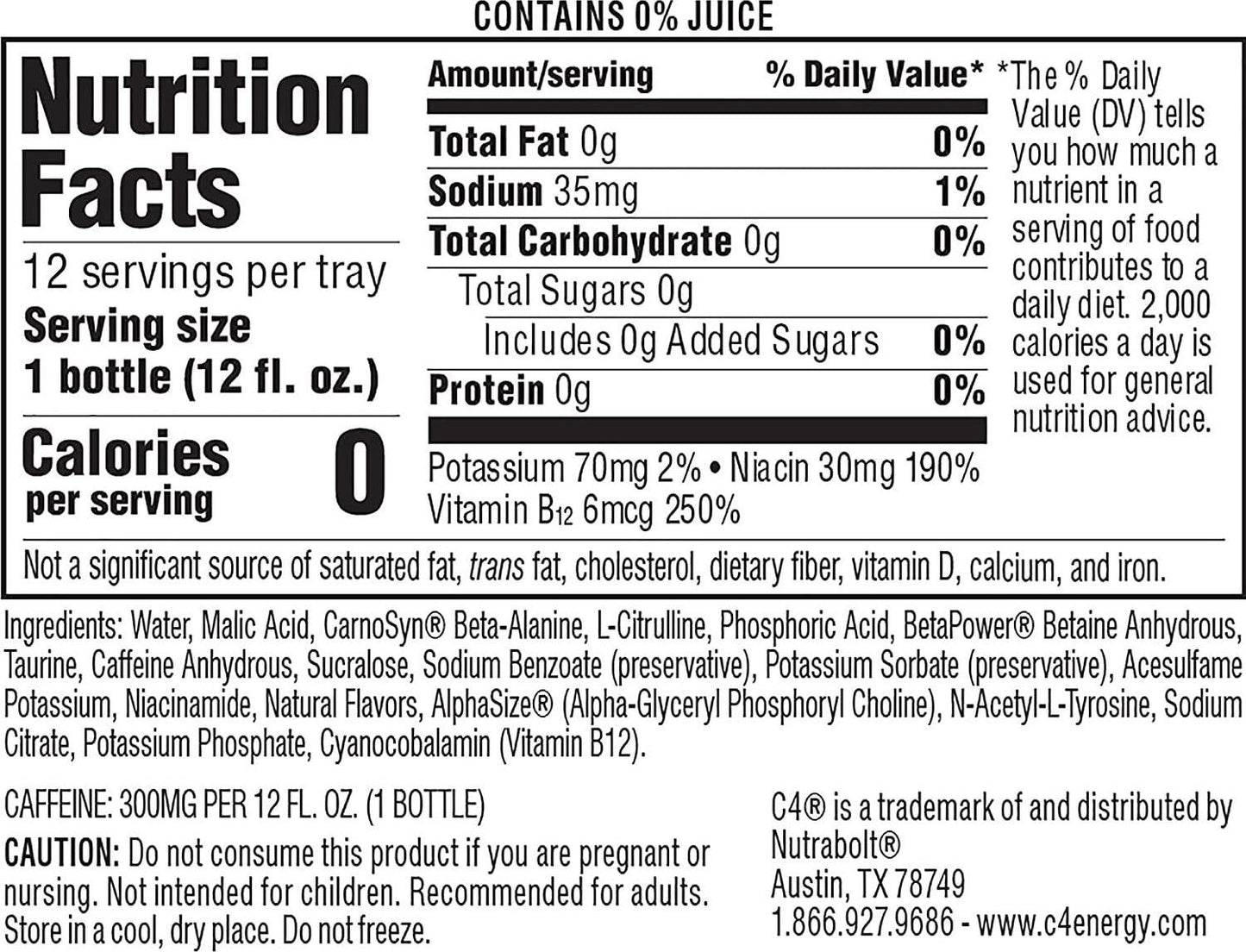 C4 Ultimate Non-Carbonated Zero Sugar Energy Drink, Pre Workout Drink + Beta Alanine, 12 Fl Oz (Pack of 12)