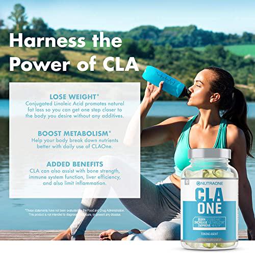 CLAOne Weight Management Supplement from NutraOne Nutrition Conjugated Linoleic Acid (CLA) Natural Weight Loss Support Aid* (90 Capsules)