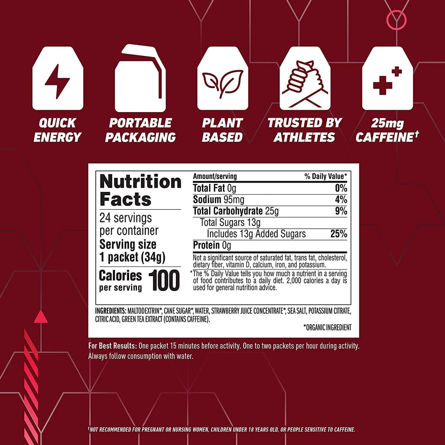 CLIF SHOT - Energy Gels - Strawberry - 25mg Caffeine- Non-GMO - Quick Carbs and Caffeine for Energy - High Performance and Endurance - Fast Fuel for Cycling and Running (1.2 Ounce Packet, 24 Count)