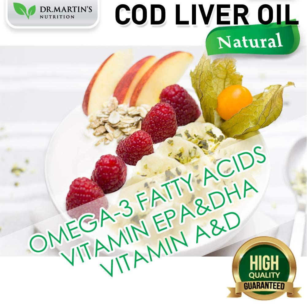 COD Liver Oil | 100 Softgels | Natural Source of Omega 3 Fatty Acids | 100% Organic Capsules | Triple Strength | Best Immune Health, Healthy Bones and Muscles Dietary Supplement | (100 Softgels)