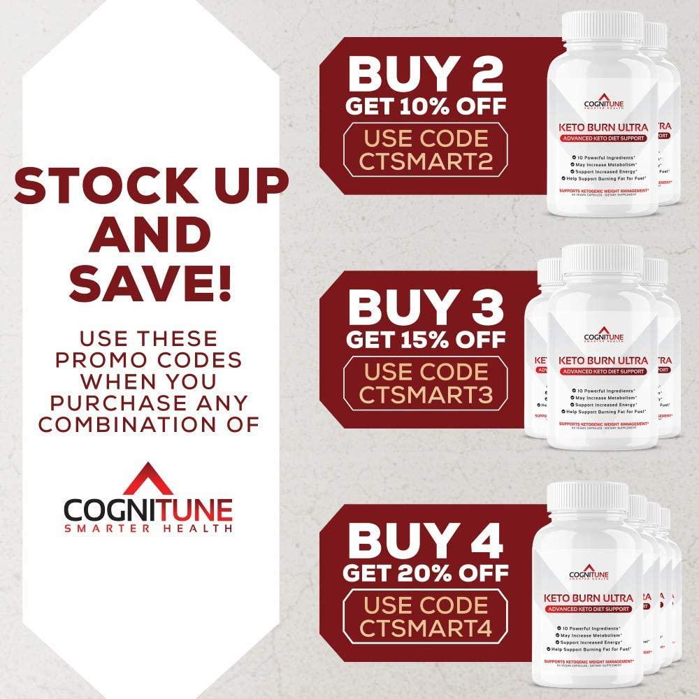 COGNITUNE Keto Burn Keto Pills Keto Supplements for Ketosis with Raspberry Ketones, Apple Cider Vinegar, Garcinia Cambogia Thermogenic Keto Pills for Men, Women to Boost Metabolism, Burn Fat