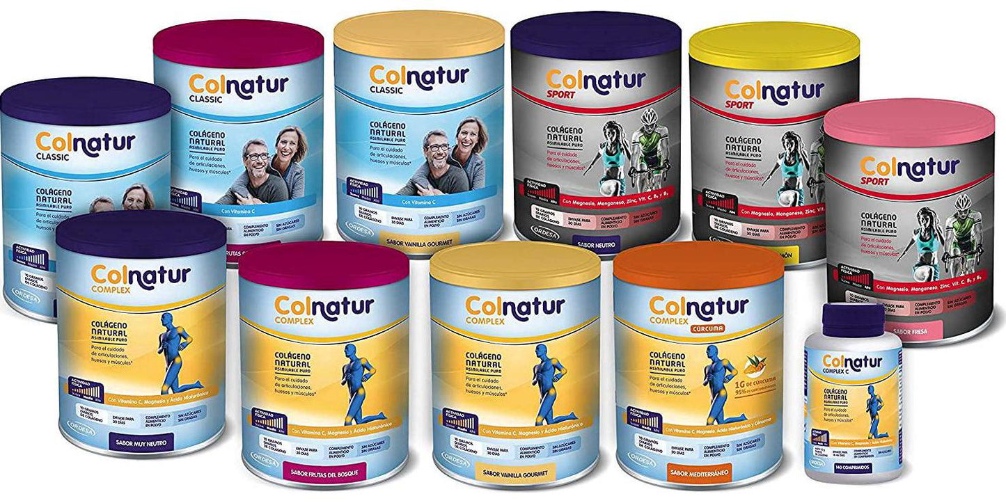 COLNATUR Complex Turmeric Hydrolyzed Collagen 250g Passion Fruit Flavor – Spanish Health Care – Take Care of your Joints, Bones, Muscles, Teeth and Skin – with Hyaluronic Acid Vitamin C