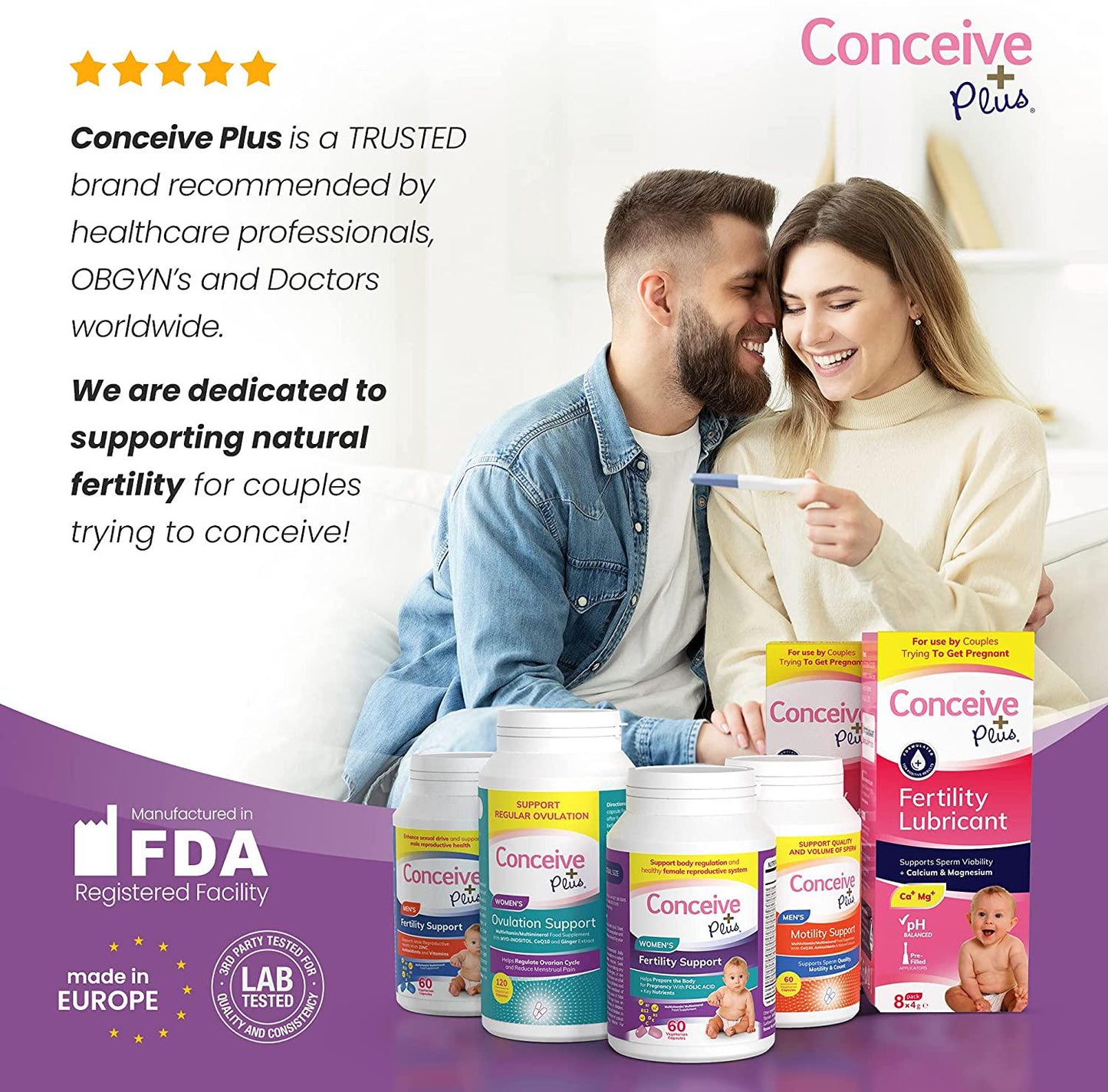 CONCEIVE PLUS Myo-Inositol and D-Chiro Inositol | 30-Day Supply | Optimal 40:1 Ratio | Folic Acid | PCOS | Healthy Hormone Balance and Ovarian Support for Women Supplement (120 Capsules)