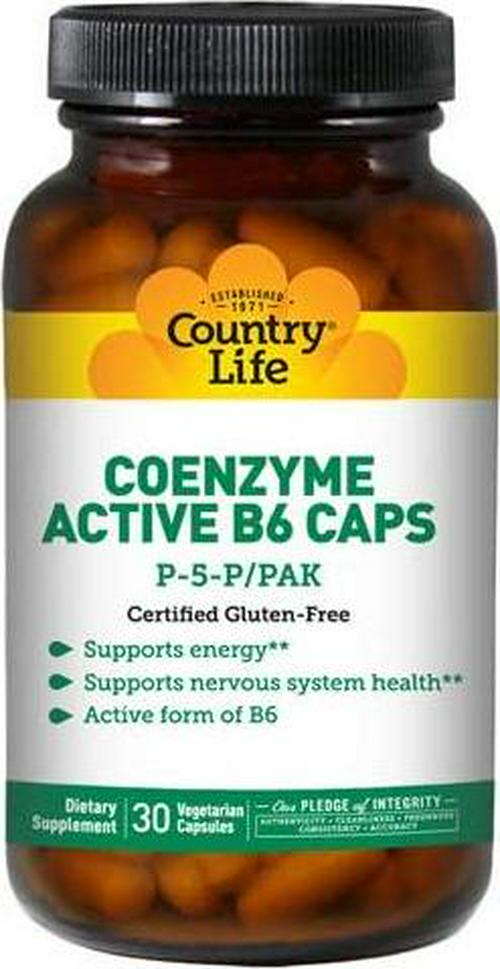 COUNTRY LIFE VITAMINS COENZYME ACTIVE B-6,50 MG, 30 VCAP