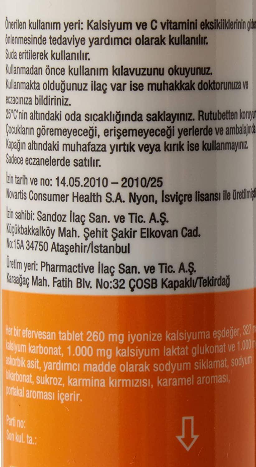 Ca-c 1000 Sandoz Effervescent Tablets 20 Tablets