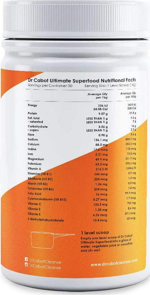 Cabot Health Dr Cabot Ultimate Superfood Powder, 500 Grams