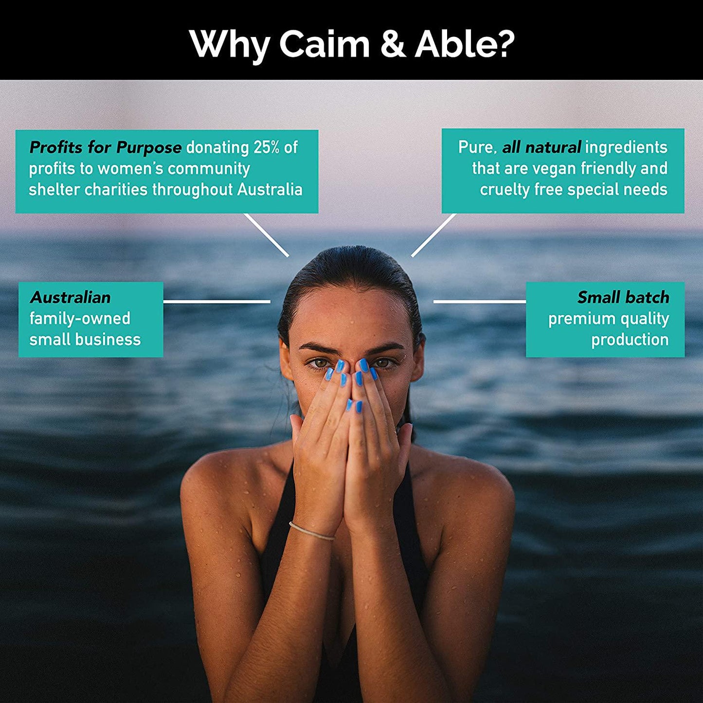 Caim and Able Magnesium Oil Spray Bottle with Aloe Vera 125ml - Less Itchy for Sensitive Skin - Australian Made Pure Amazing Magnesium Chloride Supplement - Transdermal Dermal Topical Therapy