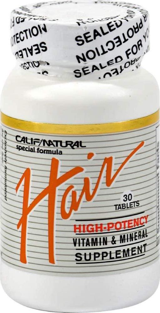 California Natural Hair Vitamin and Mineral, 30 tab (6 Pack)