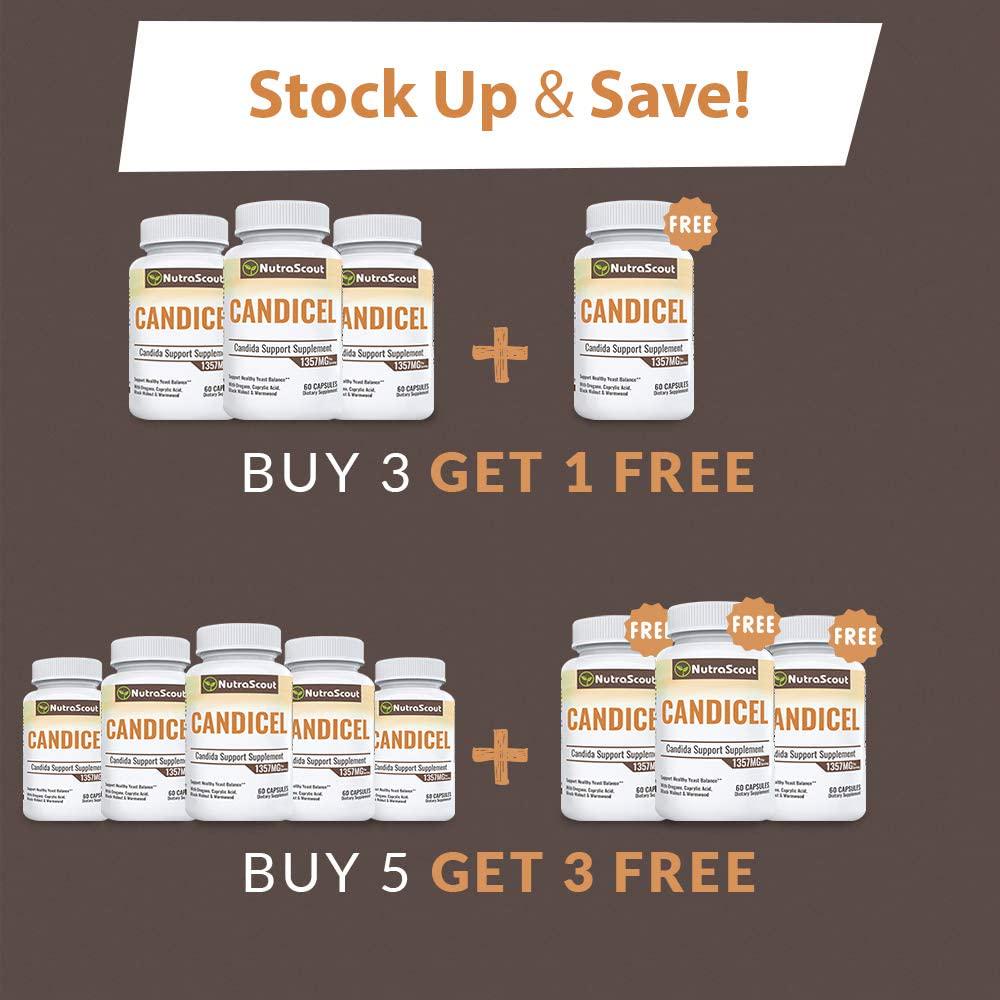 Candicel Women’s Balance Complex | 3-in-1 Extra Strength Intestinal Flora Support | Caprylic Acid, Oregano Oil, Digestive Enzymes and Probiotics | Women’s Health and Flora Balance | 60 Capsules