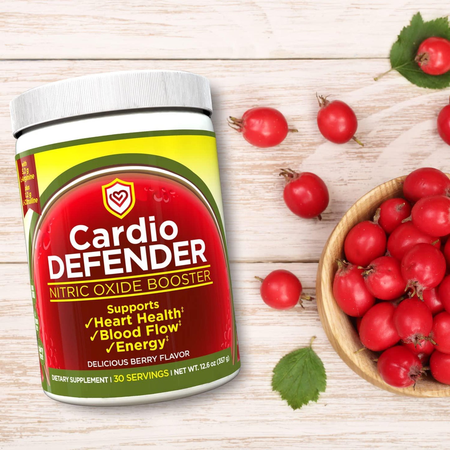 Cardio Defender - Cardio Heart Health, Body and Mind Booster - L-Arginine Supplement with 5,200mg L-Arginine and 1,200mg L-Citrulline - Heart Health and Cardiovascular Support