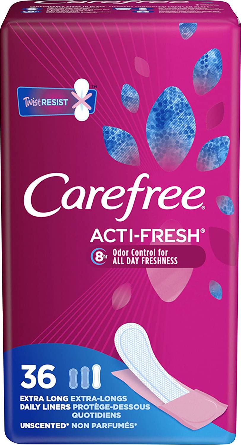 Carefree Acti-Fresh Extra Long 36 Count Liner To Go