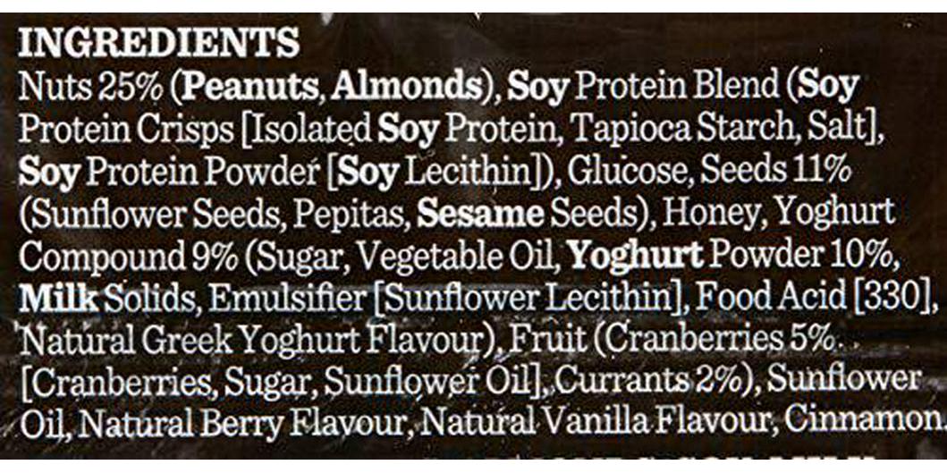 Carman's Greek Style Yoghurt and Berry Gourmet Protein Bars, 40 Grams x 12