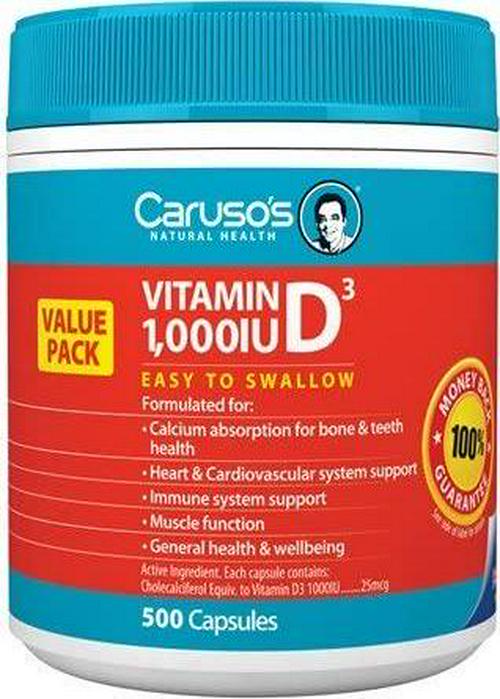 Caruso's Natural Health Vitamin D3 1000IU 500 Capsules