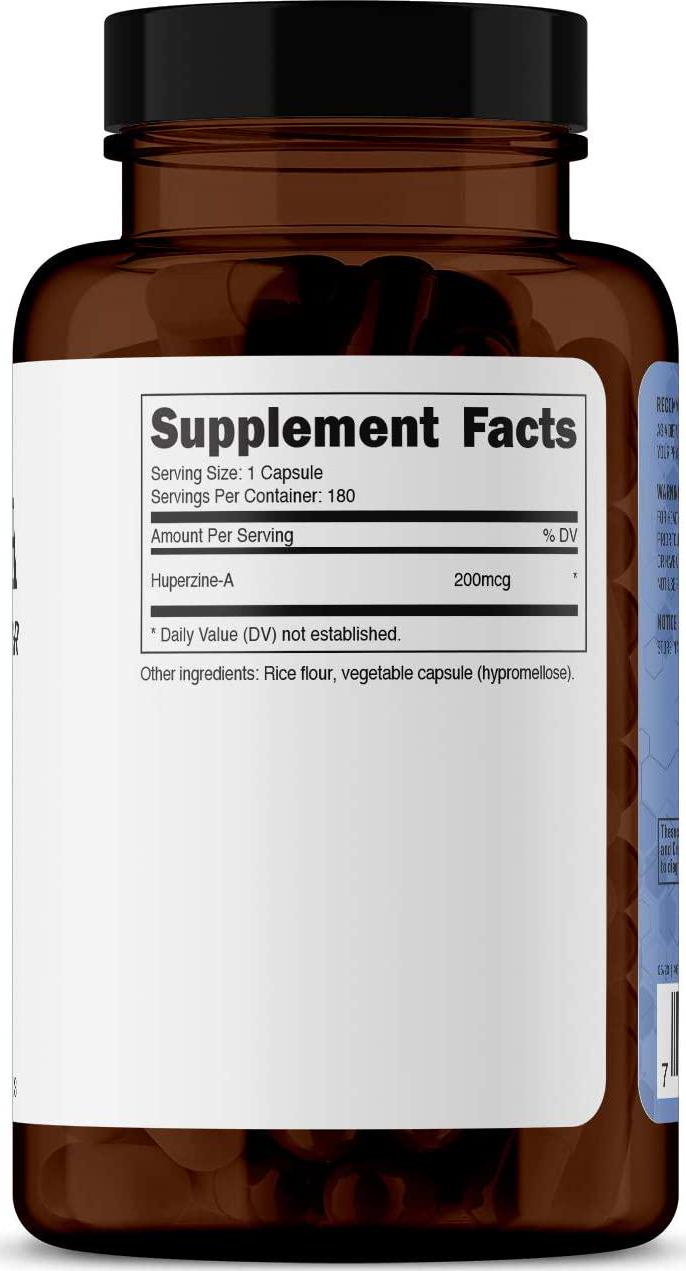 Cellusyn Labs Huperzine-A 180 Capsules - 200 MCG of Huperzine-A Extract Per Serving