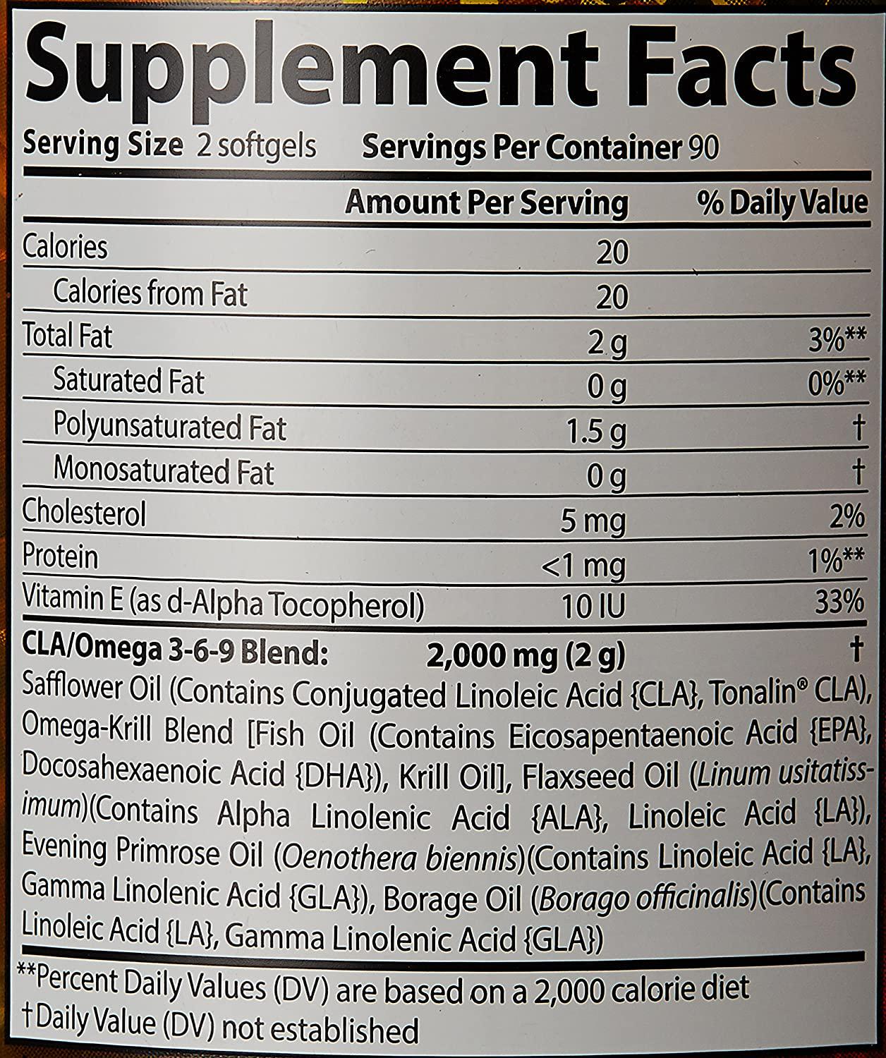 Censor - Fat Loss and Body Toner with CLA, Fish Oil, Safflower and Omega 3-6-9 Blend - Dietary Supplement for Improved Energy, Metabolism and Health - 180 Softgels