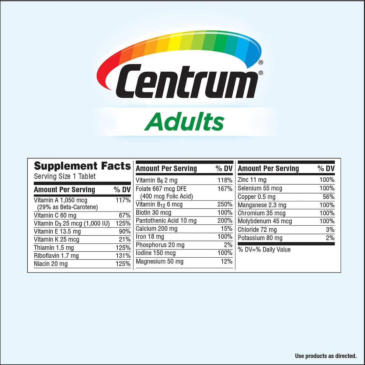 Centrum Multivitamin for Adults (425 TOTAL TABLETS including a bonus travel size bottle) by Centrum