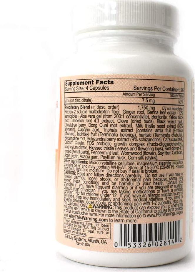 Century Systems The Cleaner - Women's Formula 104 Capsules by 14 Day Women's Formula (packaging may vary)