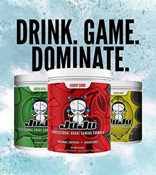 Cherry Bomb Tub - Juju Professional Grade Gaming Energy Drink Mix - Healthy Supplement Increases Focus, Energy, Reaction time, Eye Health. Natural Caffeine, nootropics, Vitamins. Sugar-Free, Keto.