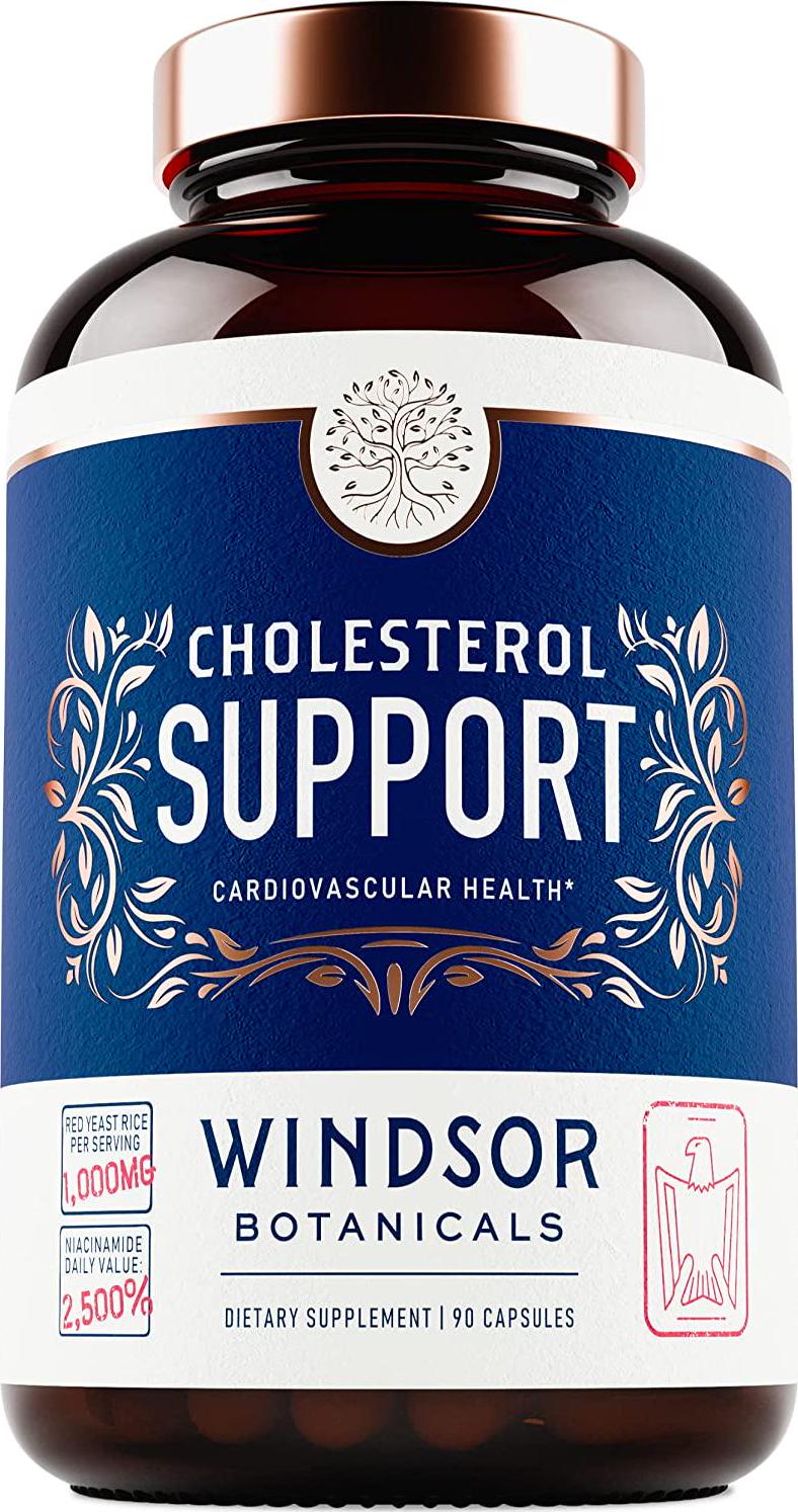 Cholesterol Lowering Heart Health Supplement - Encourages Lower Bad Cholesterol - Windsor Botanicals High-Potency Bergamot, Red Yeast Rice, Aronia Berry, Niacin, and Berberine - 90 Vegan Capsules