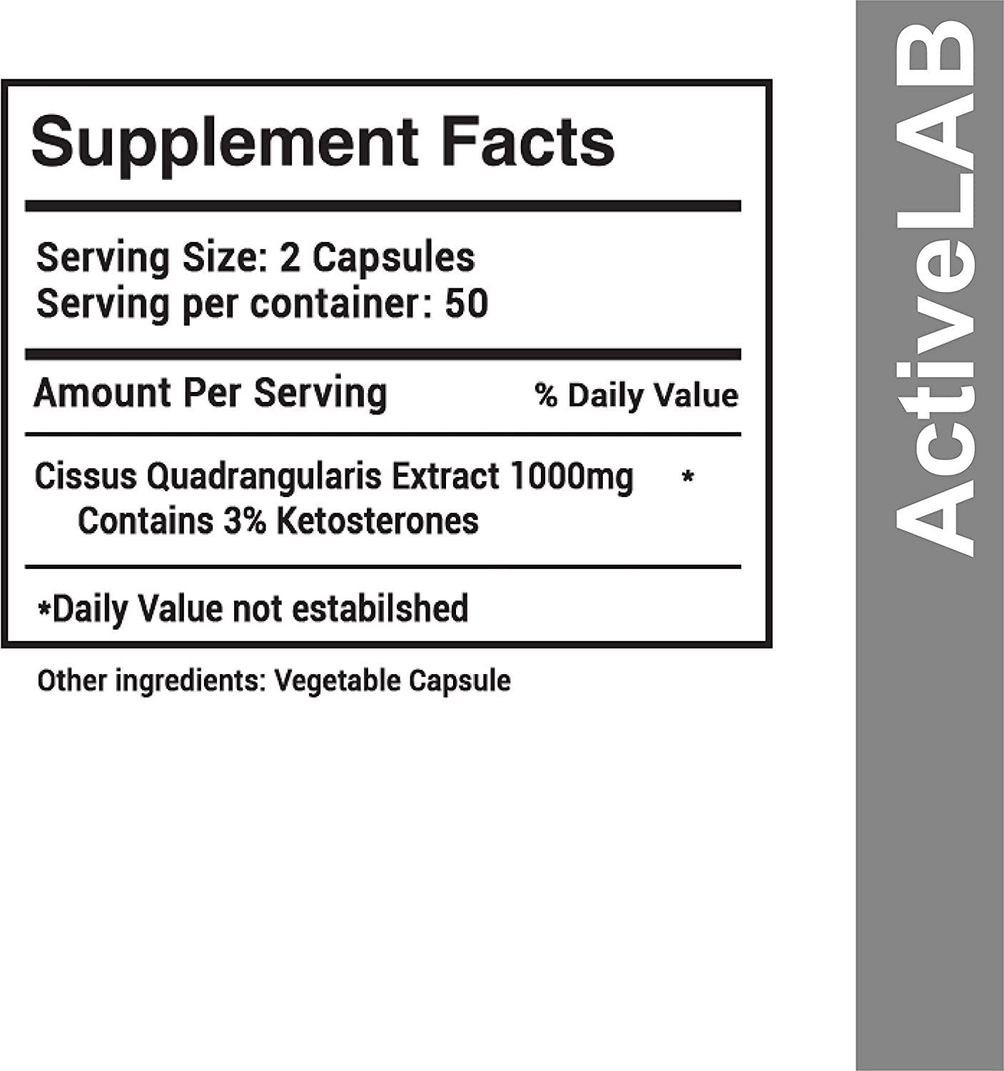 Cissus Quadrangularis Super Extract, 100 Capsules, Made in The USA, Dietary Supplement for Joint and Tendon Pain, 1000mg Serving Size