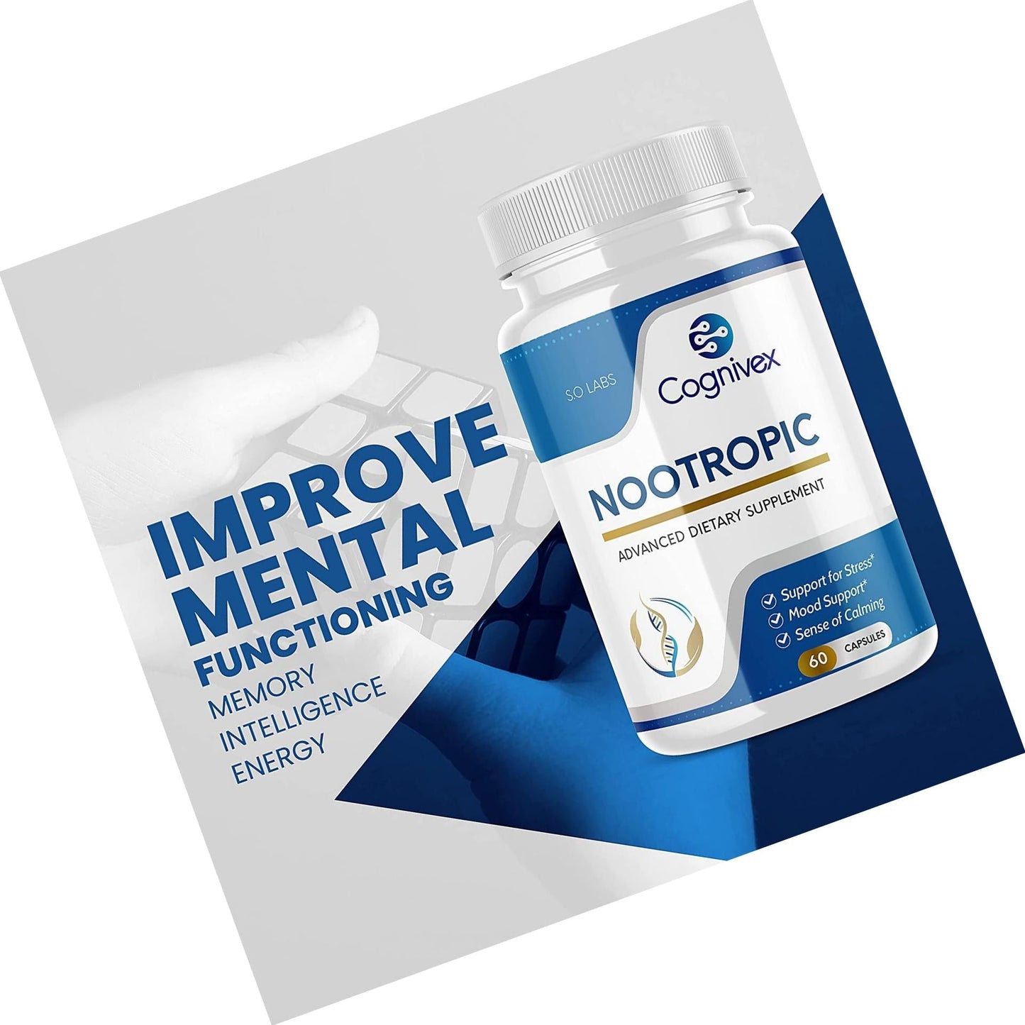 Cognivex Nootropic Brain Supplement Pills for Mental Clarity (1 Pack)