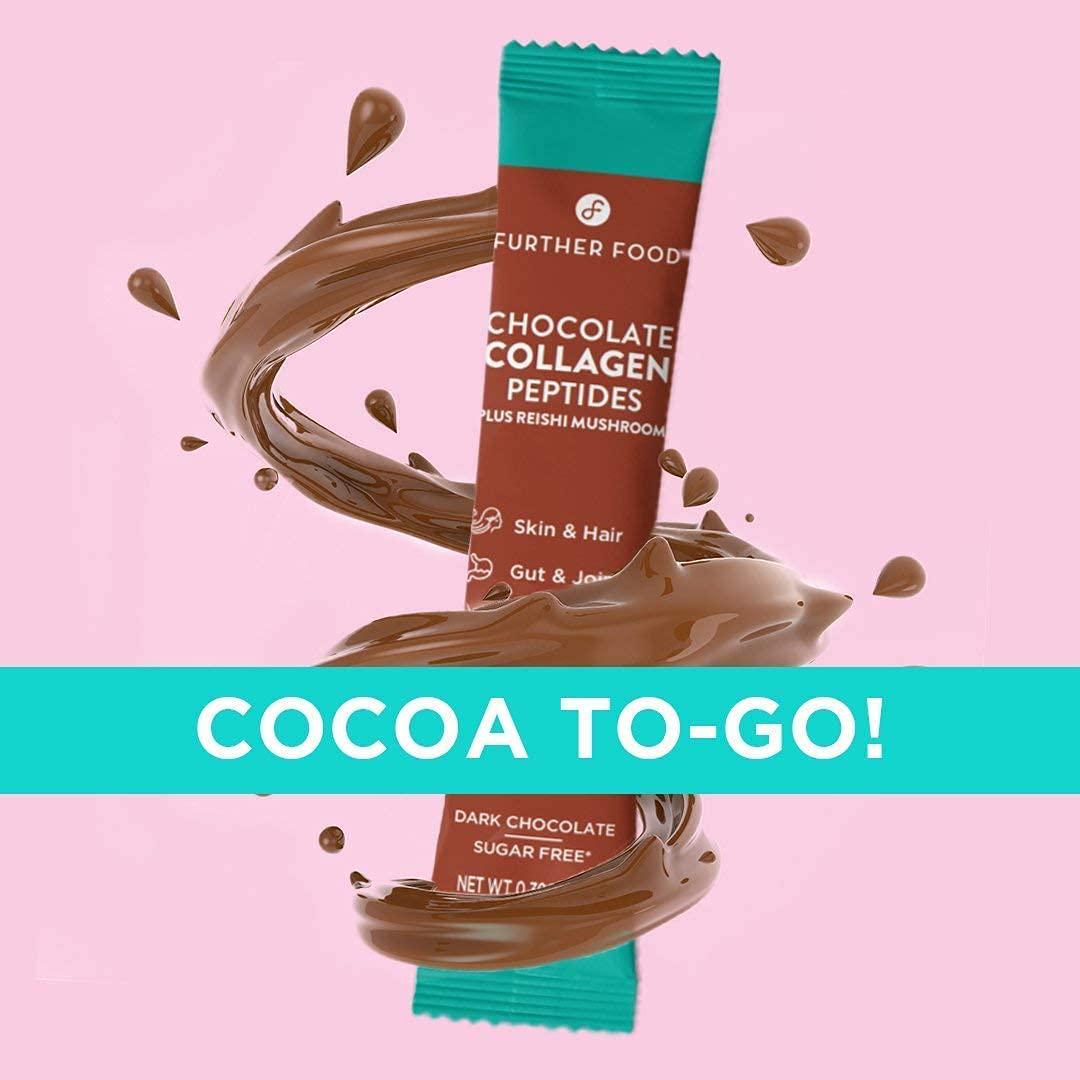 Collagen Peptide Powder, Dark Chocolate Collagen with Cacao, Grass-Fed Pasture-Raised Hydrolyzed Type 1 and 3 Protein, Gut Health + Joint, Hair, Skin, Nails, Paleo Keto Sugar-Free (28 Servings) (22 Count Stick Packs)