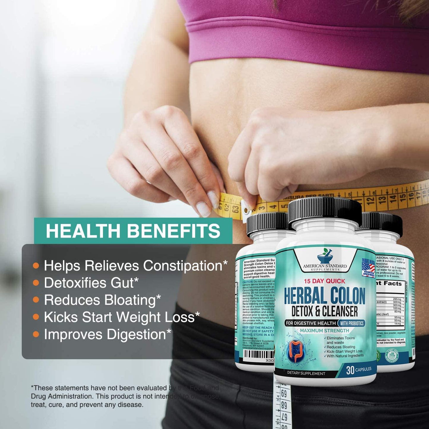 Colon Cleanse, Colon Detox, Colon Cleanse Pills, Colon Cleanser, Herbal Laxative, Detox Cleanser, Detox Supplements for Bloating, Constipation Relief, Digestive Health, Bowel Movement. 60 Vegan Caps