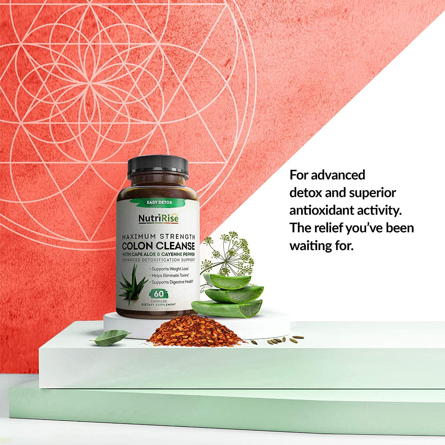 Colon Cleanse Extra Strength - Cape Aloe Capsules: Supports Weight Management For Women and Men Fiber Supplement Digestive Support Blend - Gentle, No Cramping