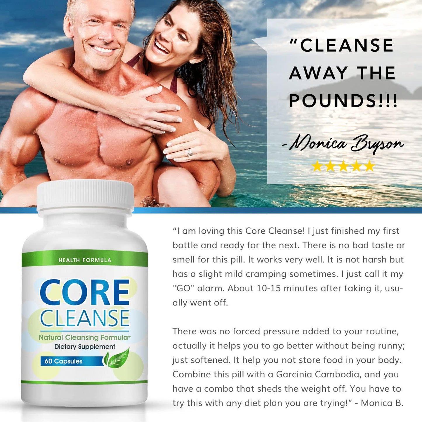 Colon Cleansing Supplement for a Flat Belly | Core Cleanse | Natural Colon Cleanser for Detox and Weight Loss Eliminate Gas and Bloating and Aid Digestion Lose Weight Naturally and Fast Effective at Home Cleansing Pill for Digestive Support
