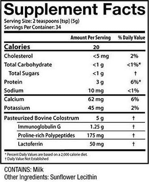 Colostrum-LD Liposomal Delivery - Colostrum Powder - Gluten-Free, Lactose-Reduced - 90 Servings - Sovereign Laboratories - 32oz Vanilla