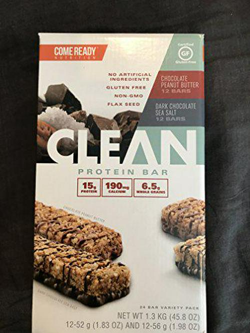 Come Ready Nutrition Clean Protein Bars (2 pack) 48 Total Bars - 24 Chocolate Sea Salt and 24 Chocolate Peanut Butter ONLY $1.38/Bar