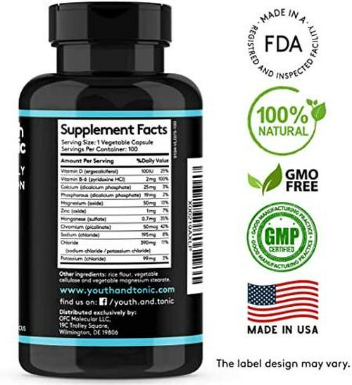 Complete Electrolyte Supplement Pills High Absorption | Cmax Potassium Chloride Magnesium Sodium Calcium Zinc | Boost Endurance Muscle Recovery Mental Focus | Salt Electrolytes Tablets | Keto Friendly
