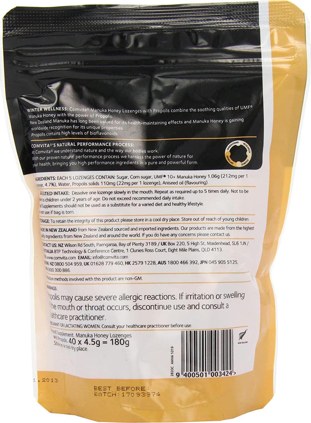 Comvita Original Manuka and Propolis Lozenges, 40 count