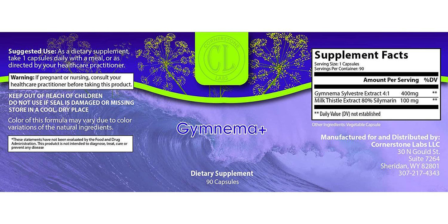 Cornerstone Labs Gymnema+ Capsules, 400 mg, 90 Count