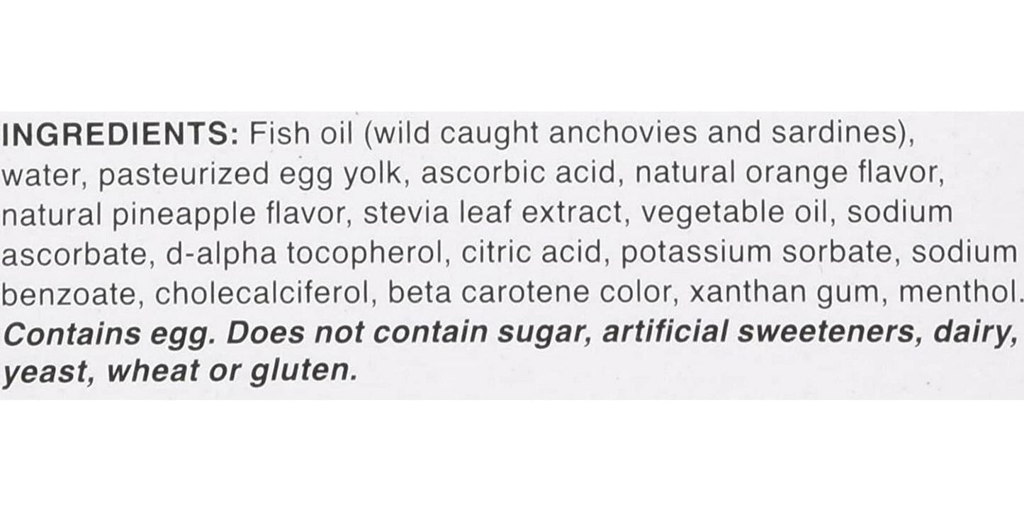 Coromega Omega3 Squeeze with Vitamin D3, Tropical Orange, 90 Count (Packaging may vary)