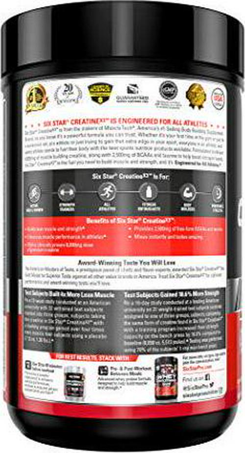 Creatine Powder | Six Star Creatine X3 | Creatine HCl + Creatine Monohydrate Powder | Muscle Builder and Muscle Recovery Workout Supplement | Creatine Supplements | Fruit Punch (35 Servings)