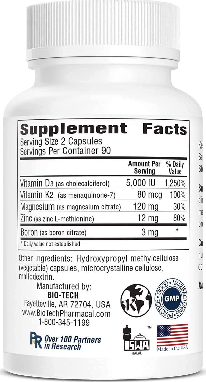 D3Plus - 180 Vegetable Capsules by Bio-Tech Pharmacal