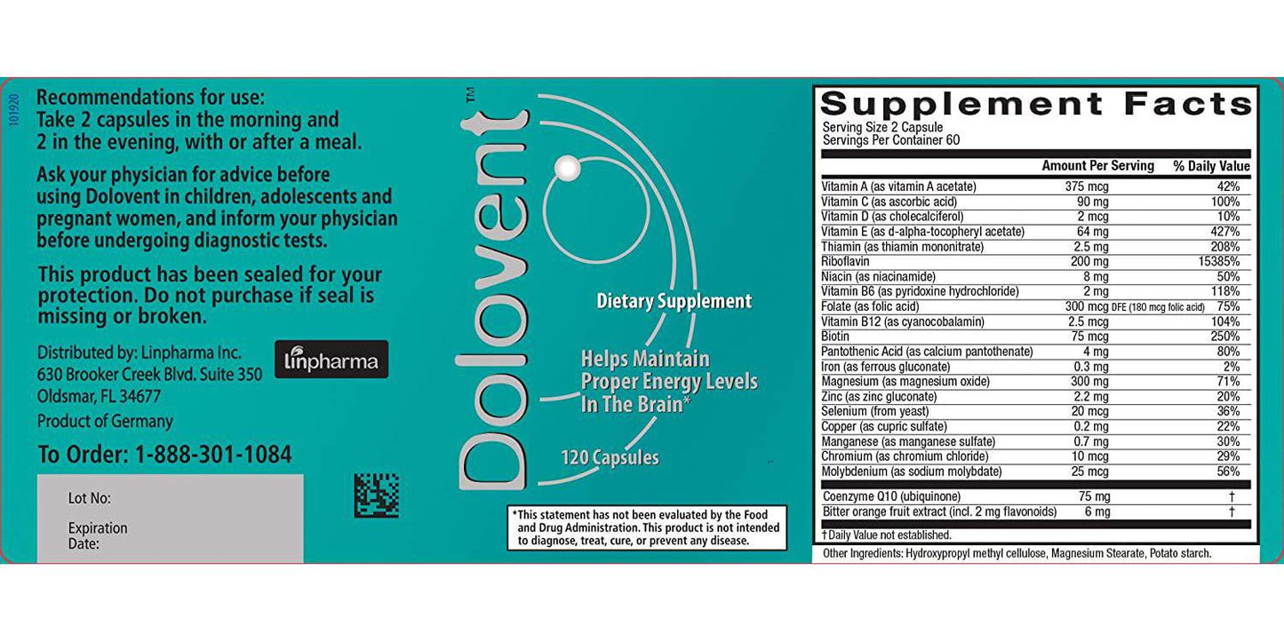 DOLOVENT Dolovent 120caps (PACK OF 1)