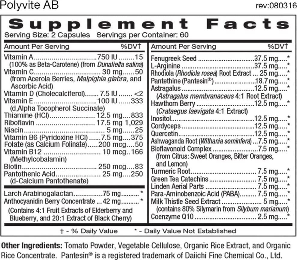D'Adamo Personalized Nutrition - Polyvite AB 120 vcaps