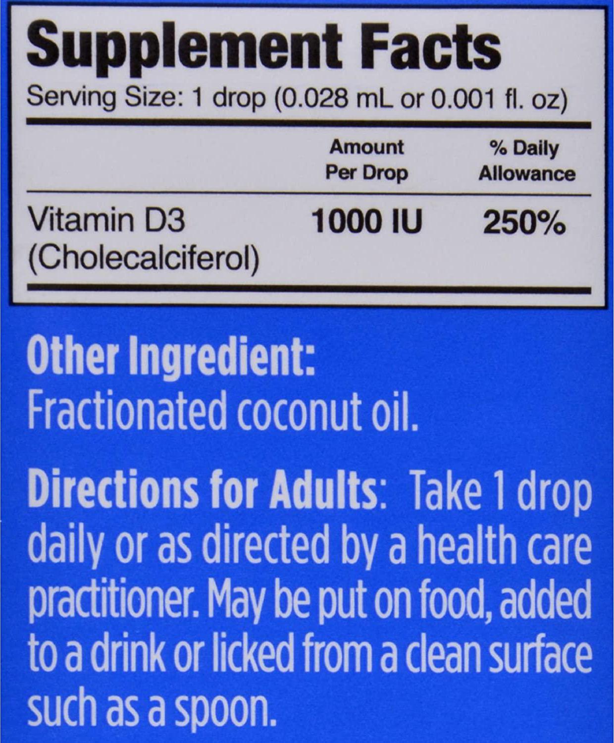 D Drops Liquid Vitamin D3 - 1000 IU - 0.17 fl oz