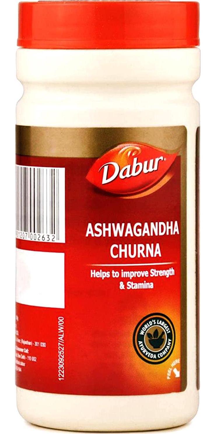 Dabur Ashwagandha Churna(Powder) 100gm (Pack of 3) | 100*3=300gm | Directly from India by India's No.1 Ayurvedic brand | Vitality and Strength | Promotes Stress-Free Living | Ayurvedic Herbal Supplement