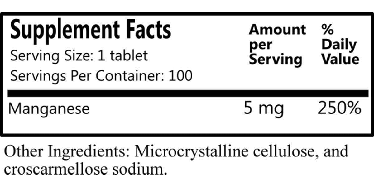 Daily Manufacturing Manganese Citrate 5 mg, 100 Tablets Multi Packs (2)