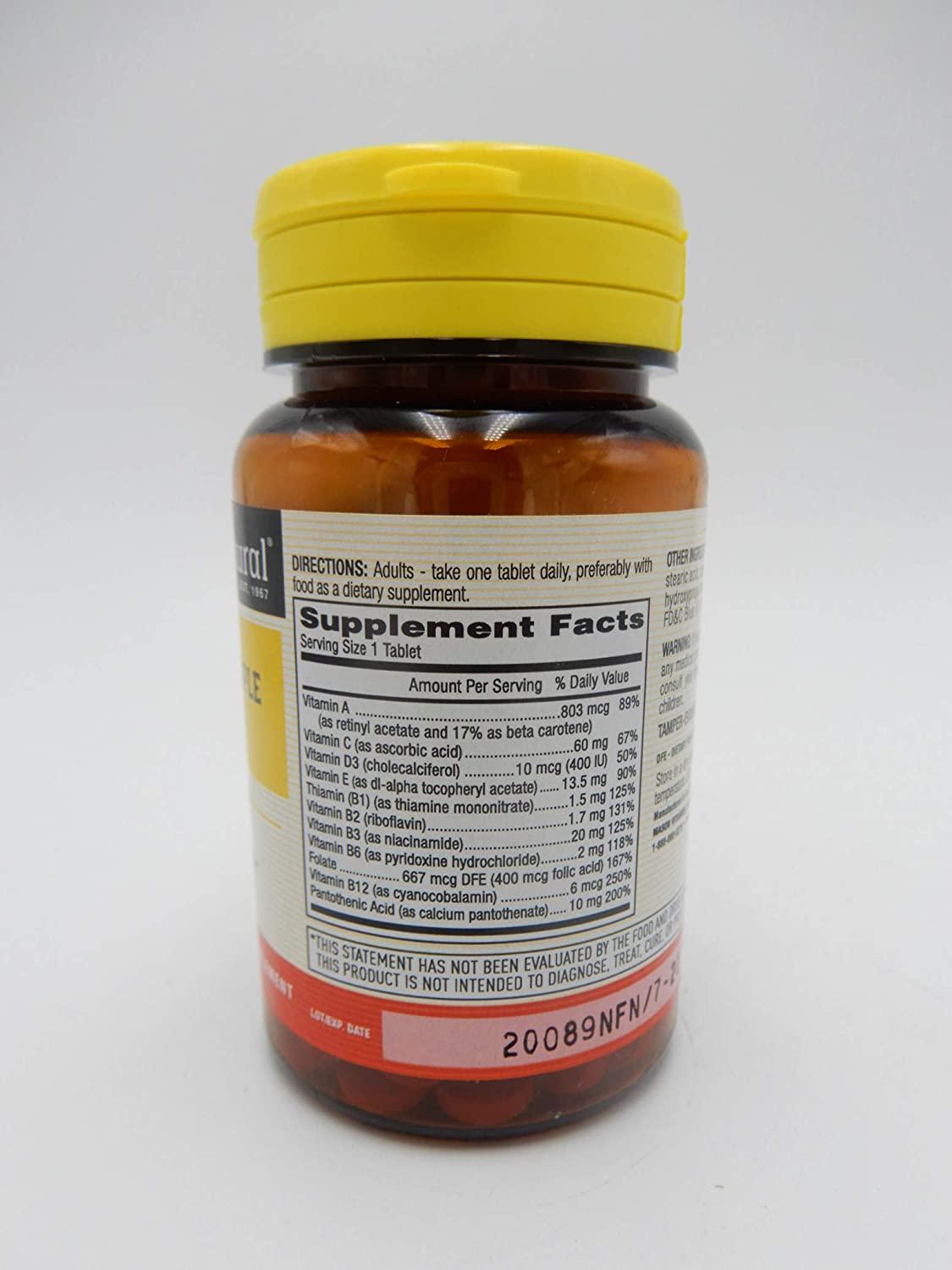 Daily Multiple Vitamins Compare To One A Day Essentials Multivitamin Multimineral Supplement 100 Tablets per Bottle Pack of 4 Total 400 Tablets