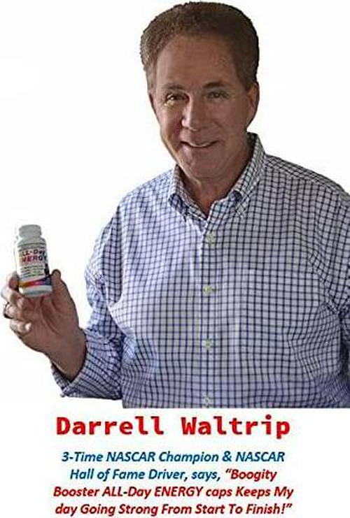 Darrell Waltrip's Boogity Booster All-Day Energy Capsules-Natural Energy Supplement with Guarana Extract, Ginseng, D-Ribose, and Yerba Mate-Natural Energy Without The Jitters-30 Day Supply-90 Count